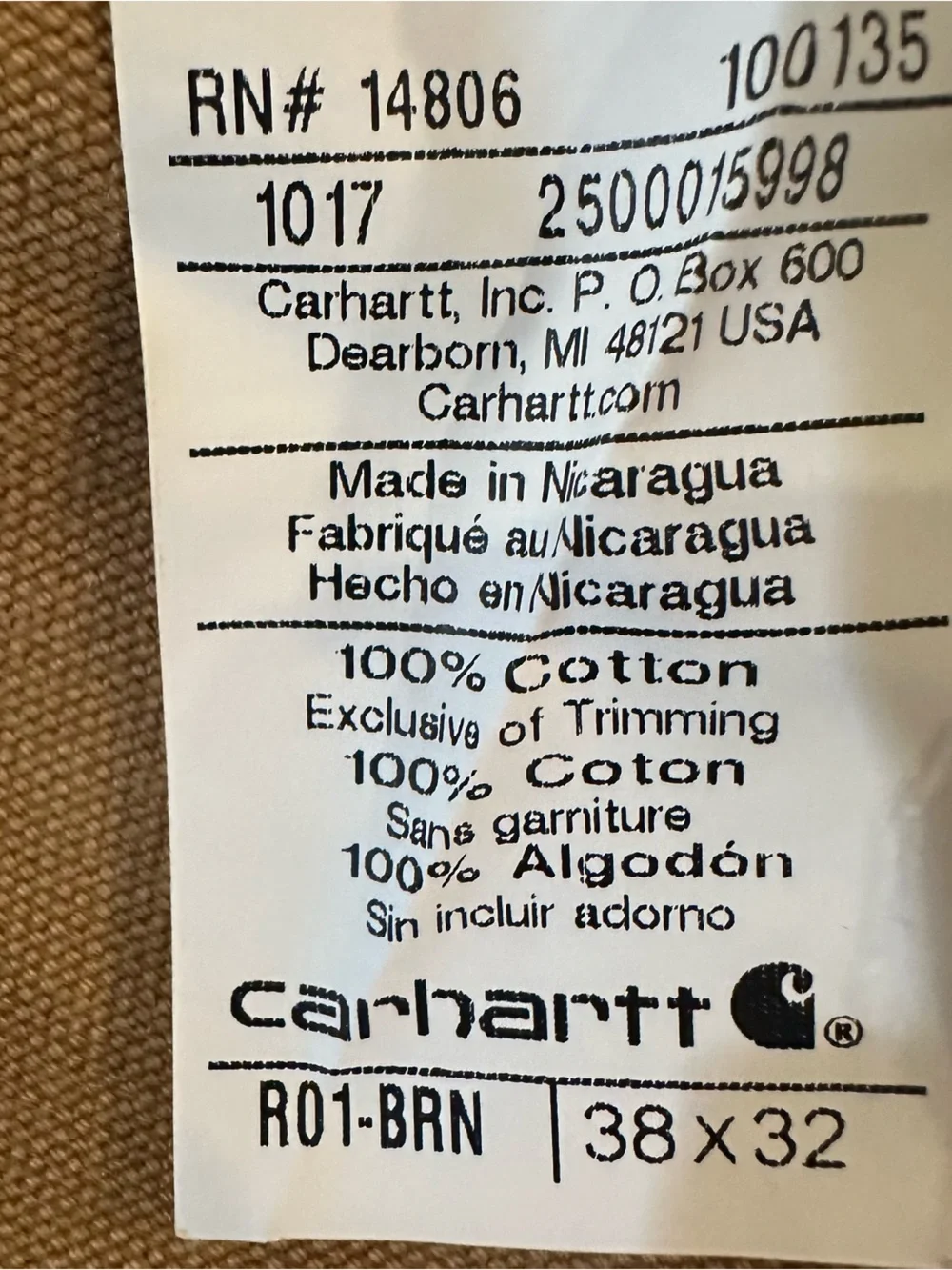 Carhartt very good